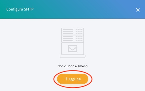 Aggiungi nuovo SMTP in Syncrogest
