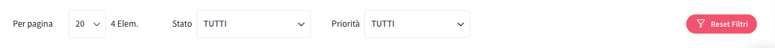 barra filtri bianca client
