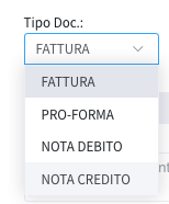 tipo doc nota di credito