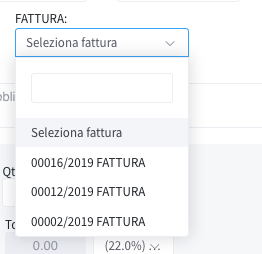 tendina fattura