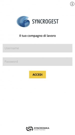 schermata login schermata login
