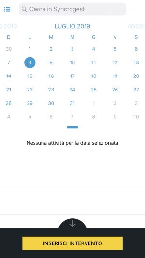schermata calendario schermata calendario