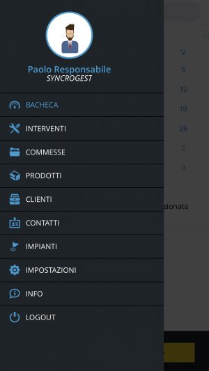 menu laterale app menu laterale app