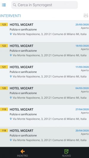 schermata interventi app schermata interventi app