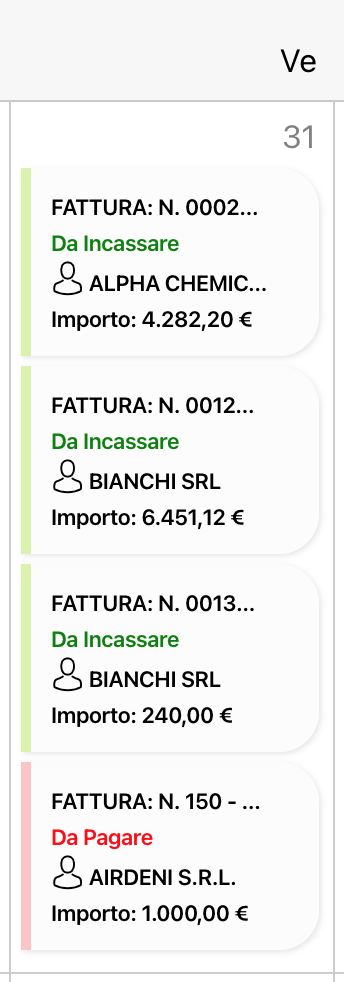 scadenziario visualizzazione "esplosa"