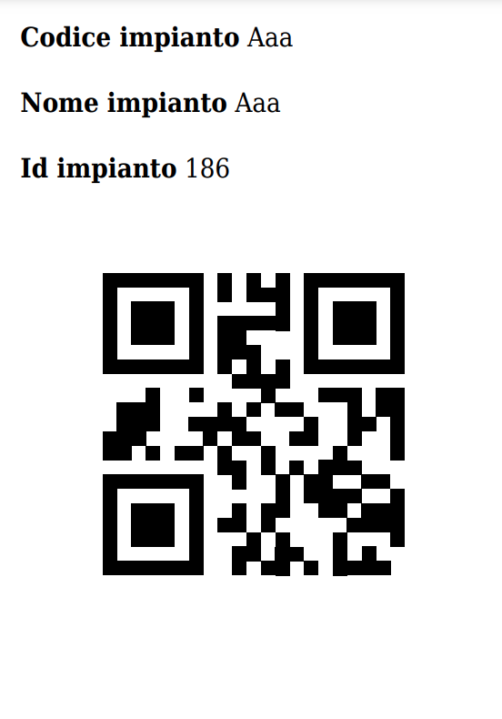 qr code impianto