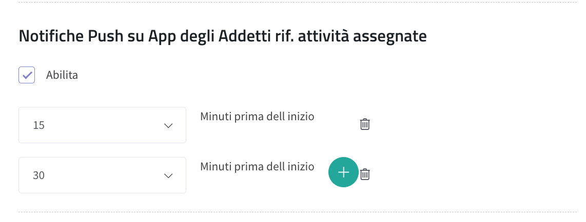 abilitazione 2° notifica push 30min