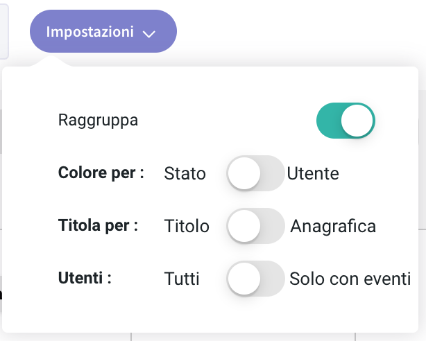 raggruppa visualizzazione interventi