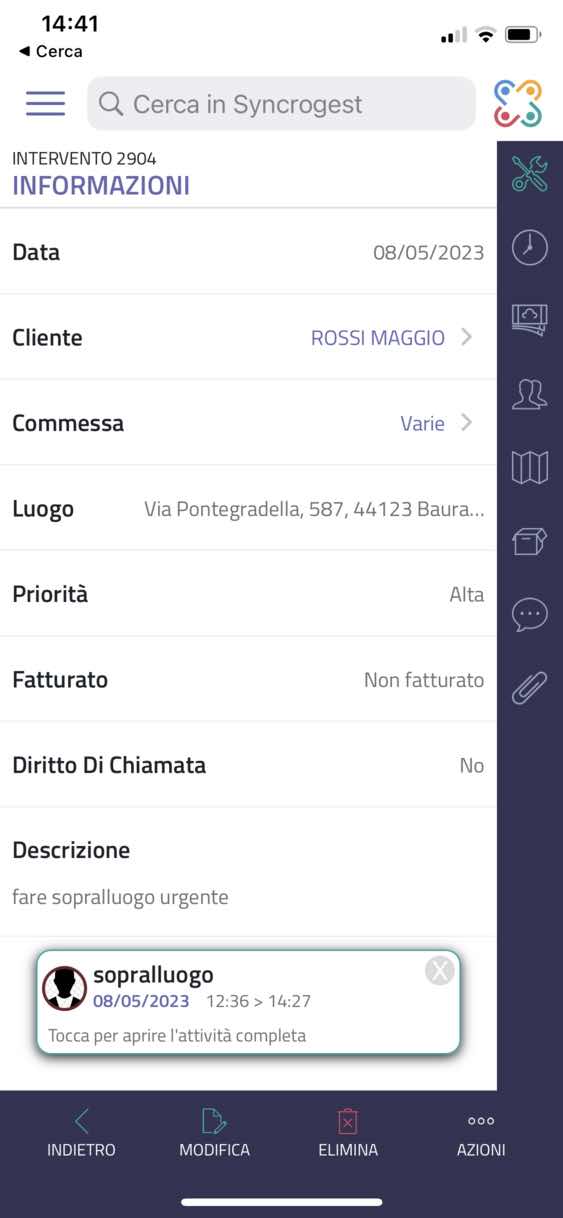 intervento da calendario app