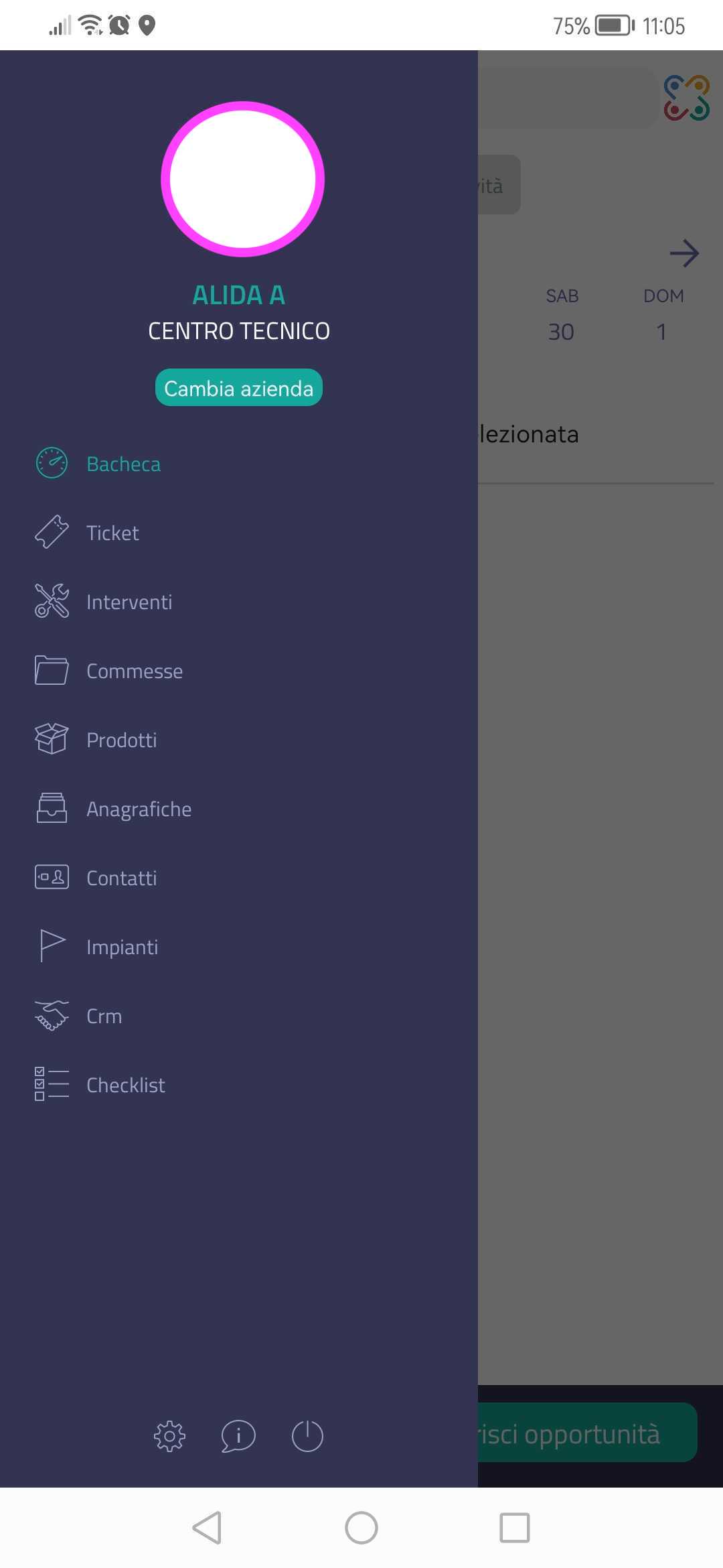Screenshot_20230928_110546_app.syncronika.syncrogest menu dell'app
