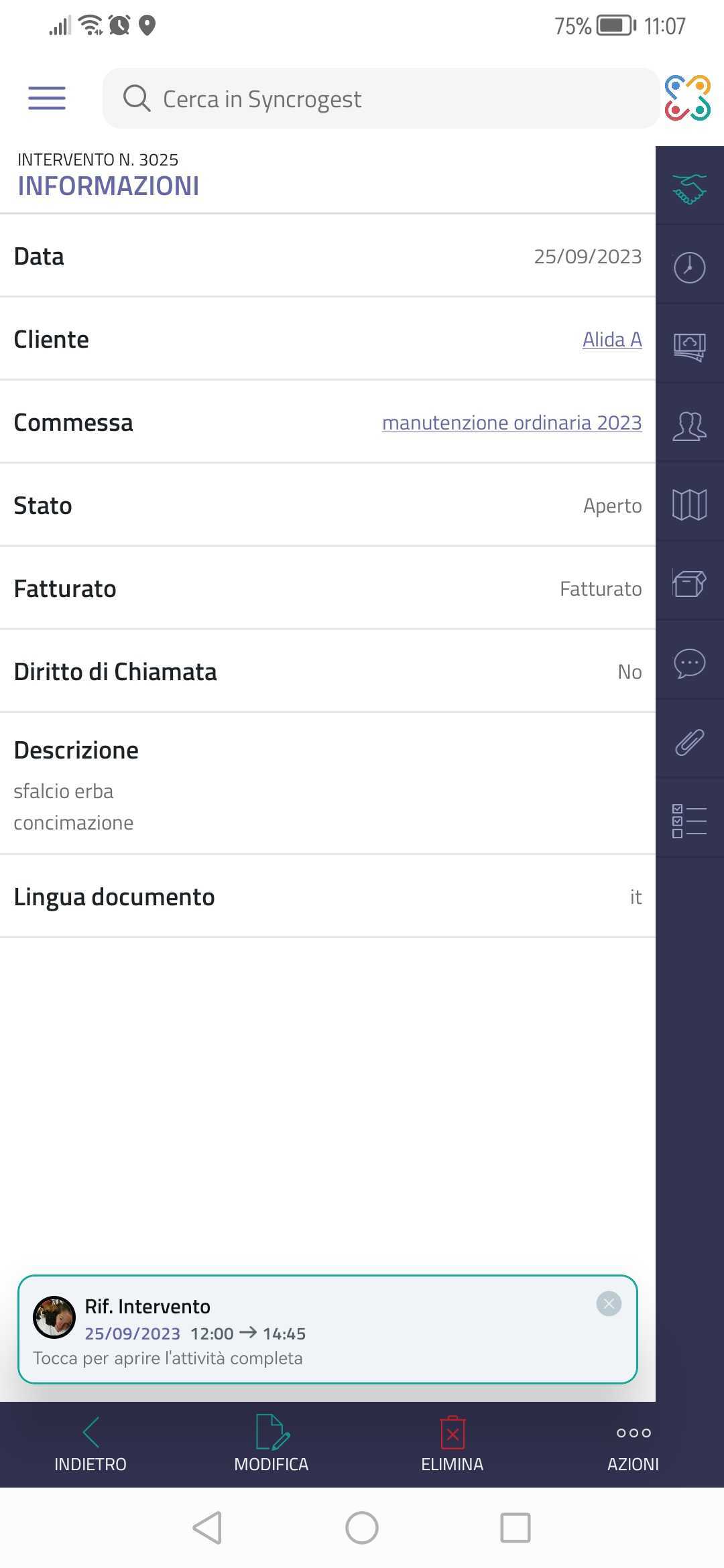 Screenshot_20230928_110739_app.syncronika.syncrogest menu dell'intervento