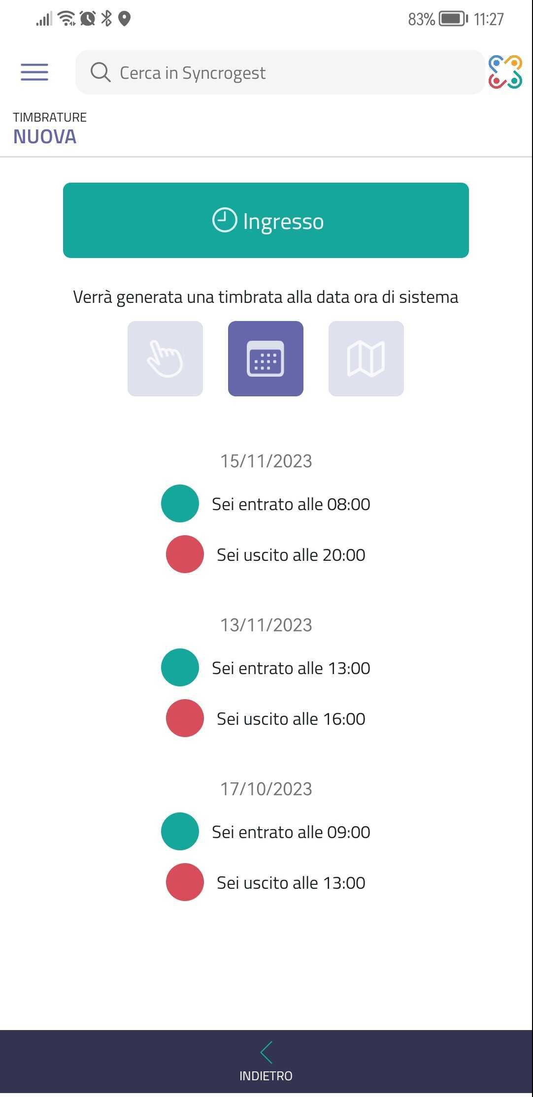 La Timbratura: rilevazione delle presenze del Personale Syncrogest